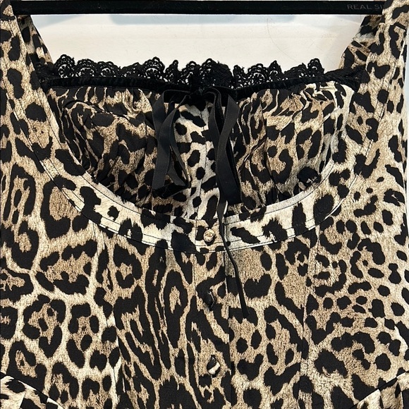 Sky to moon WILD ONES ROMPER Leopard Print Women's Intimate mini play medium new - Picture 3 of 8